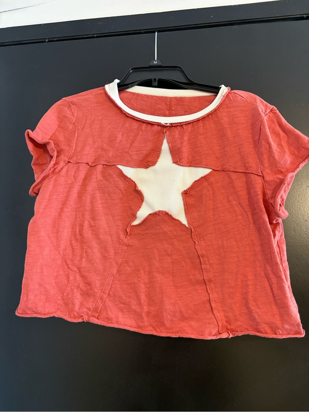 Red Star Cutout Short Sleeve Tee